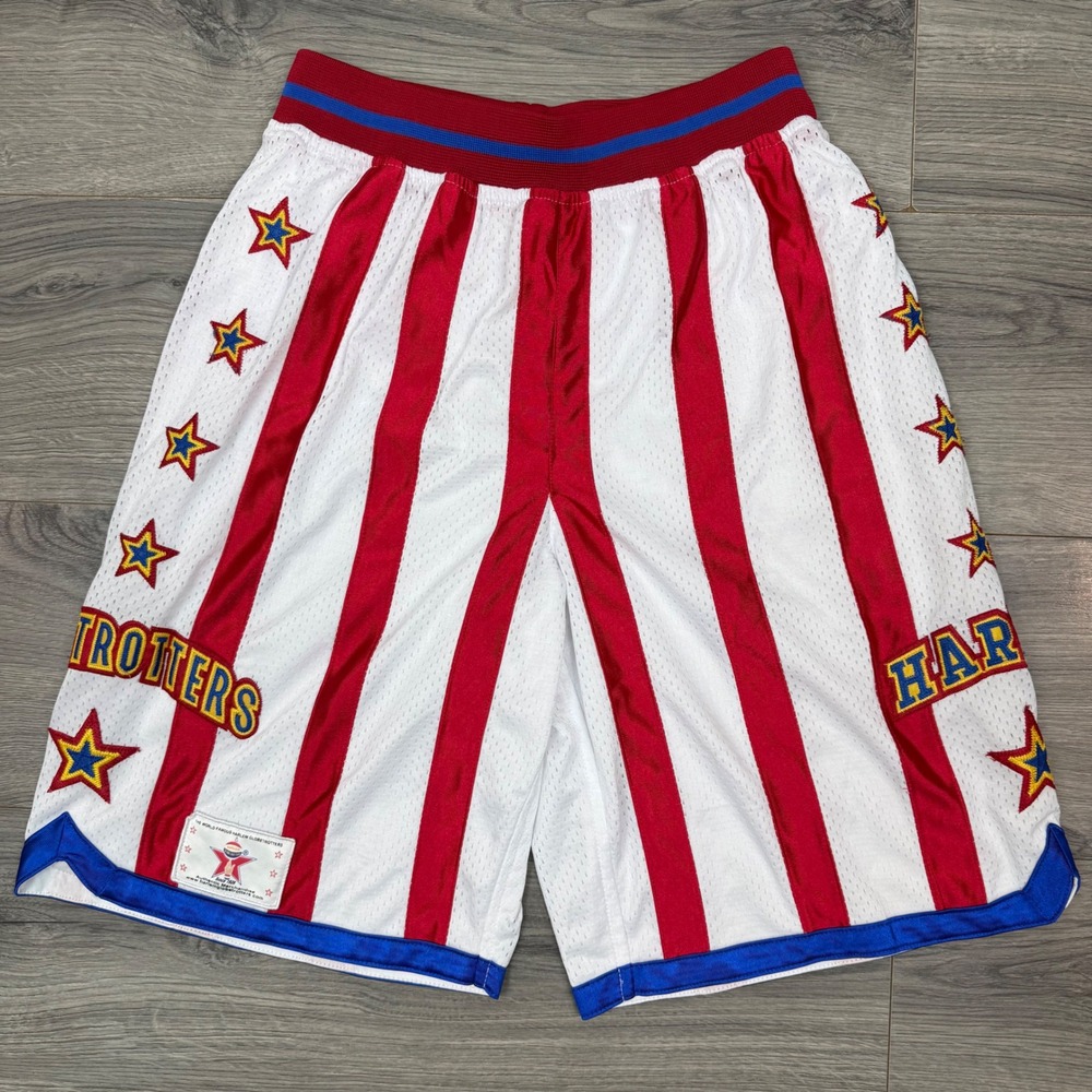 Harlem Globetrotters Men's Small Red White Blue Star Basketball Shorts Americana